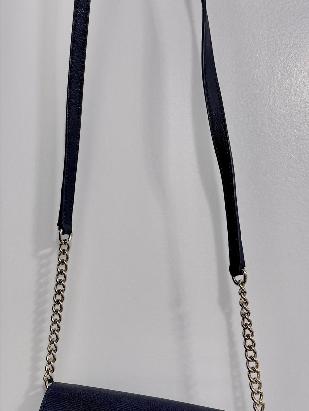 Kate Spade Navy Crossbody Bag with Gold Chain Strap